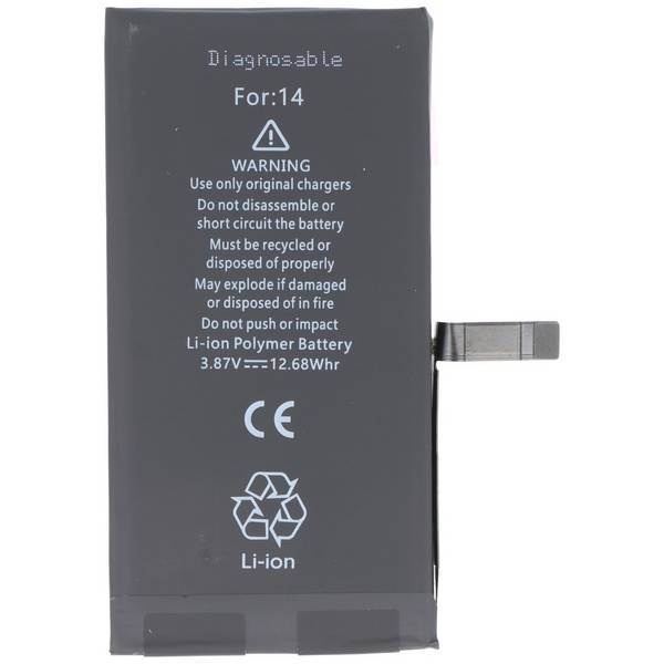 Akku passend für Apple iPhone 14, diagnostizierbar, Li-Polymer, 3,87V, 3279mAh, 12,68Wh, ohne Werkzeug