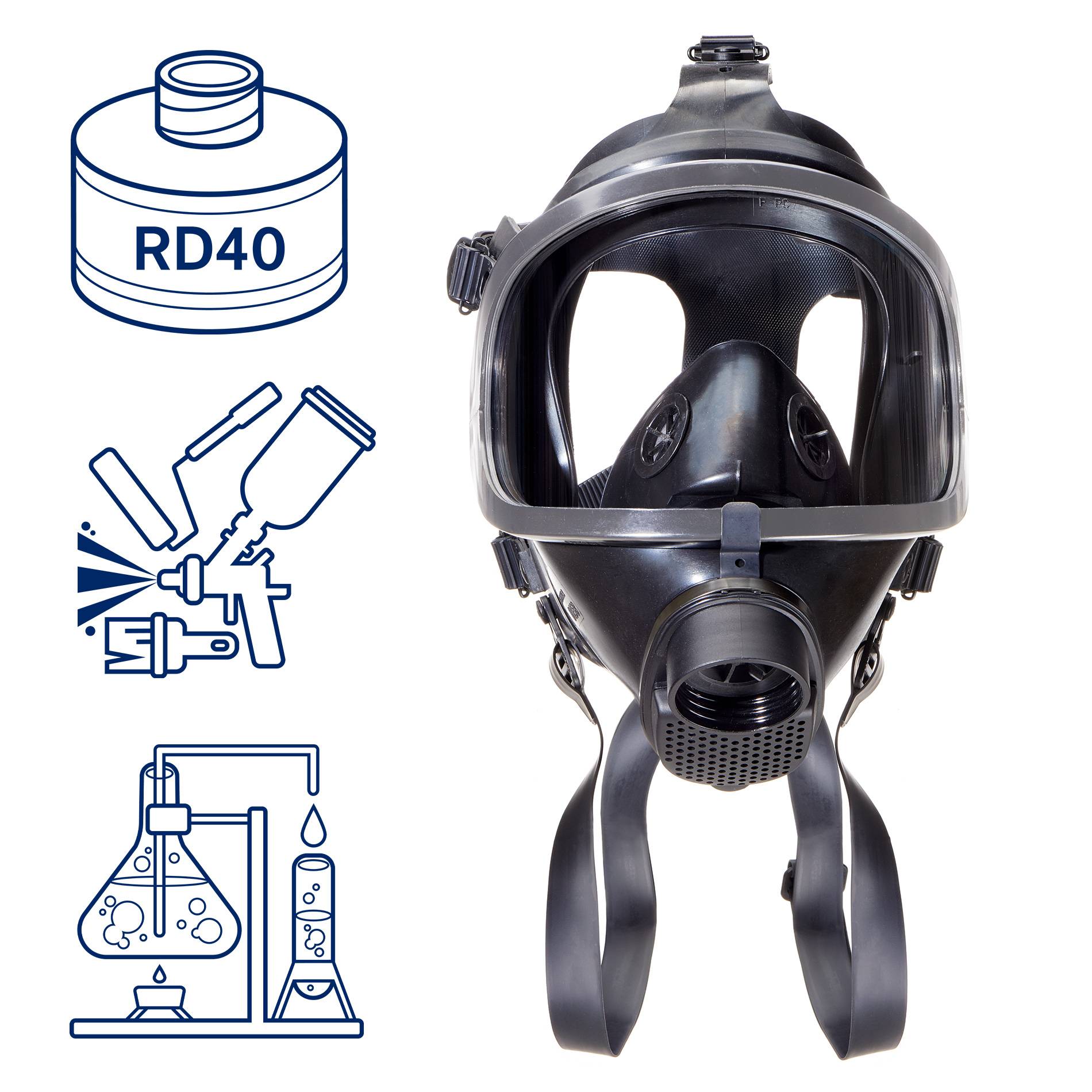 Dräger Gasmaske Atemschutzmaske Vollmaske Panorama Nova RA ABEK2 P3 RD NBC Filter-1