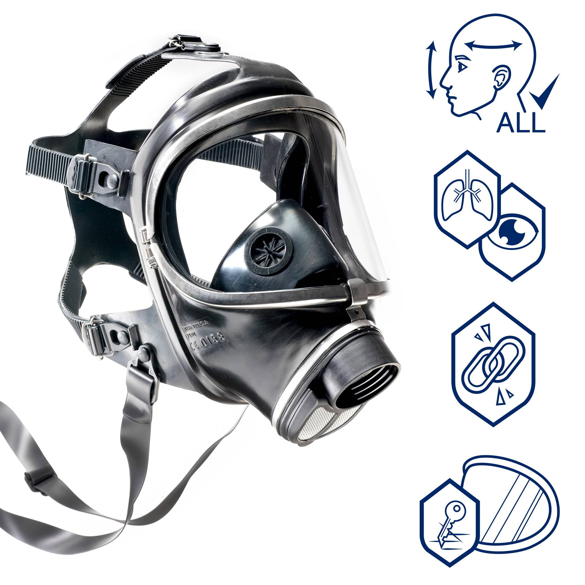 Dräger Gasmaske Atemschutzmaske Vollmaske Panorama Nova RA ABEK2 P3 RD NBC Filter-4
