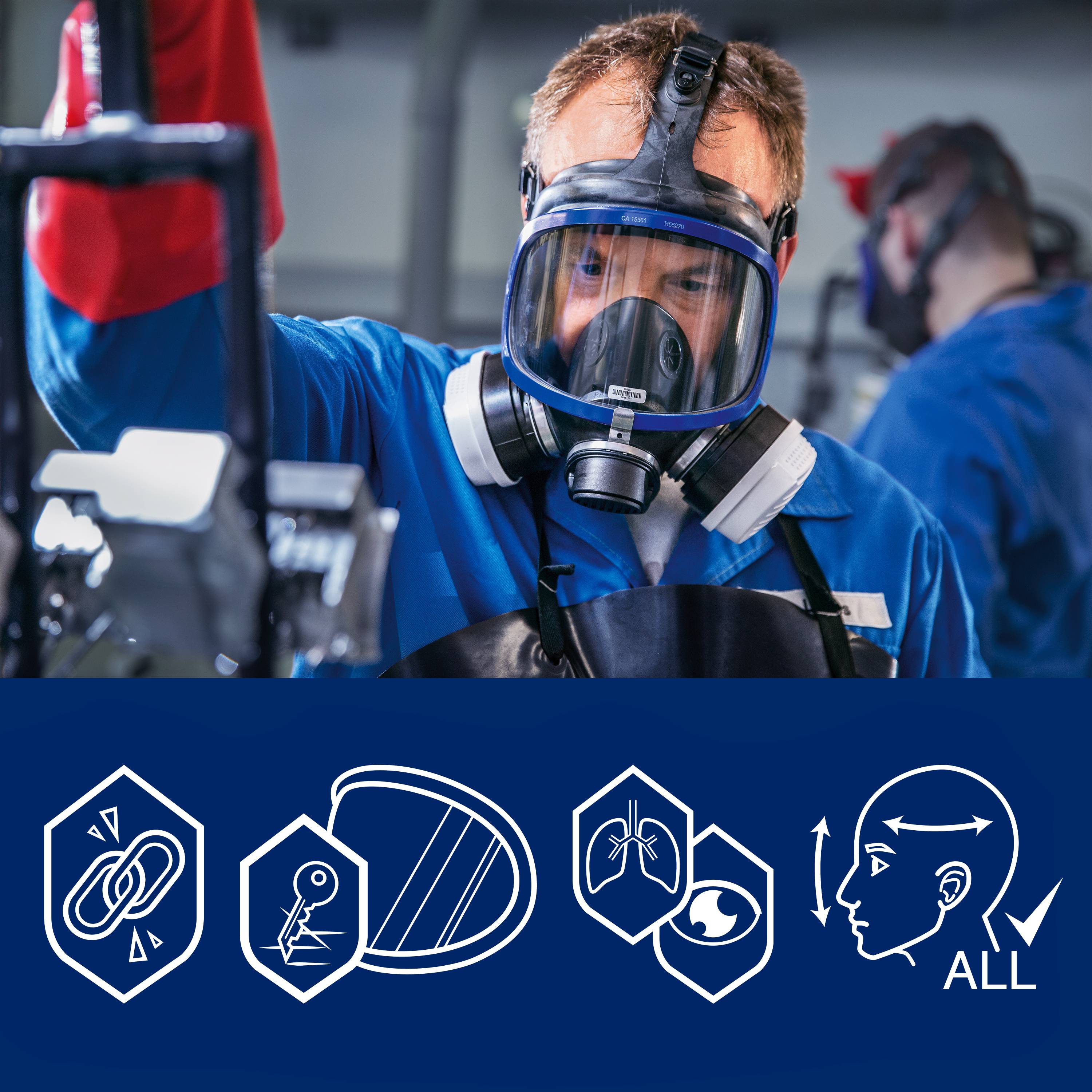 Dräger Atemschutzmaske Vollmaske X-plore 5500 + ABEK1 P3 Filter Gasmaske-2