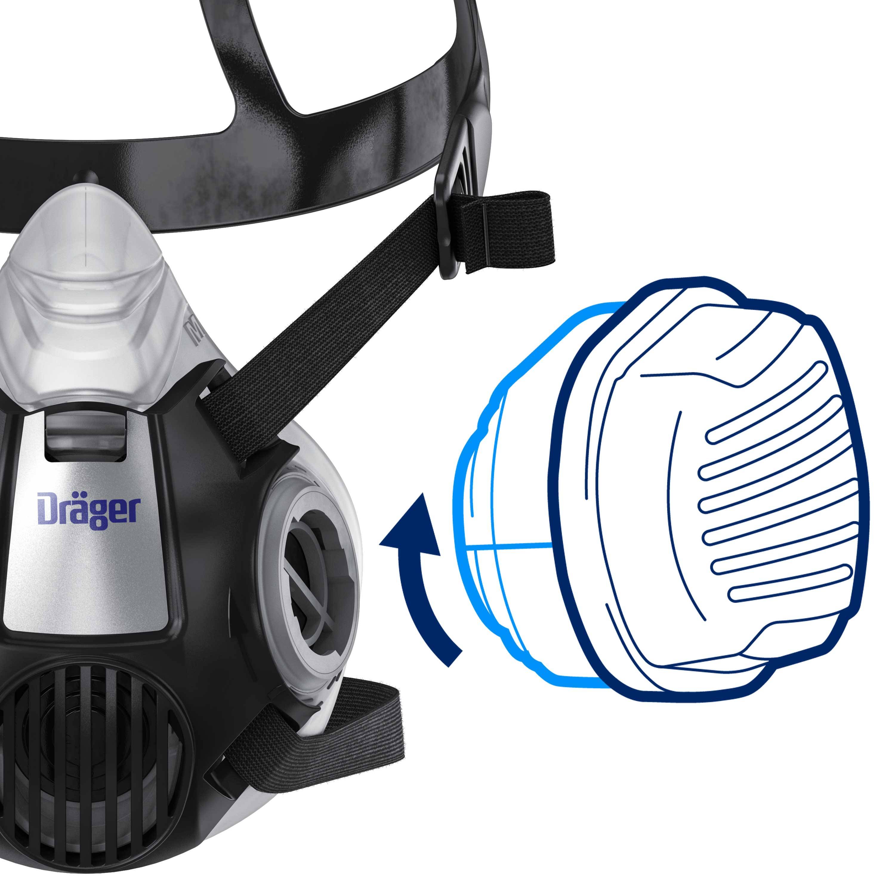 Dräger Atemschutzmaske Halbmaske X-plore 3300 Bajonettverschluss Maske-2