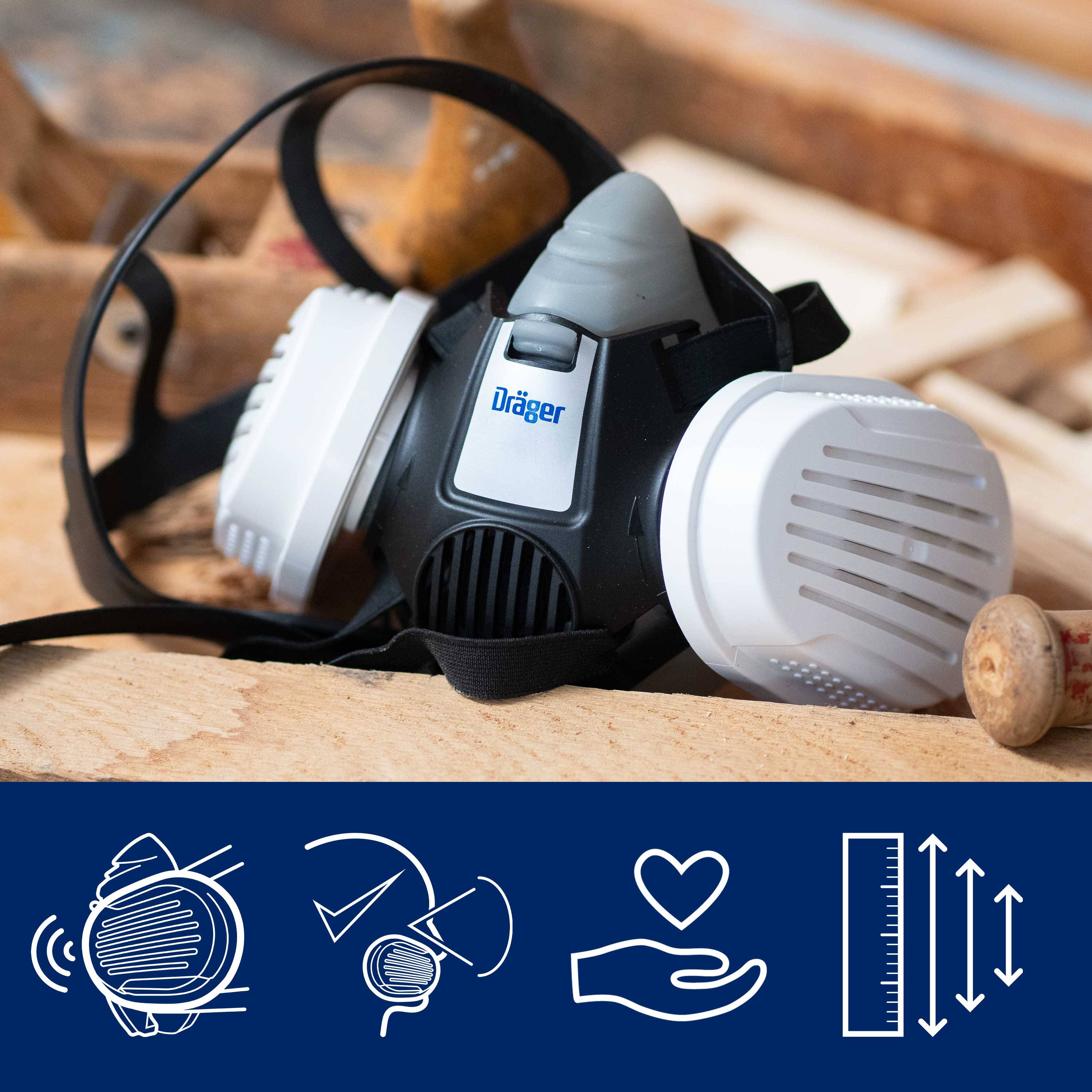 Dräger Atemschutzmaske Halbmaske X-plore 3300 Bajonettverschluss Maske-3
