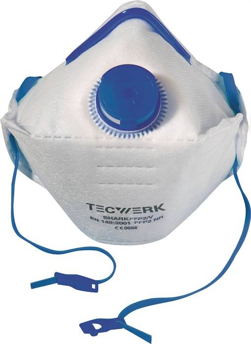TECWERK Atemschutzmaske Shark FFP2/V D NR mit Ausatemventil, faltbar-0