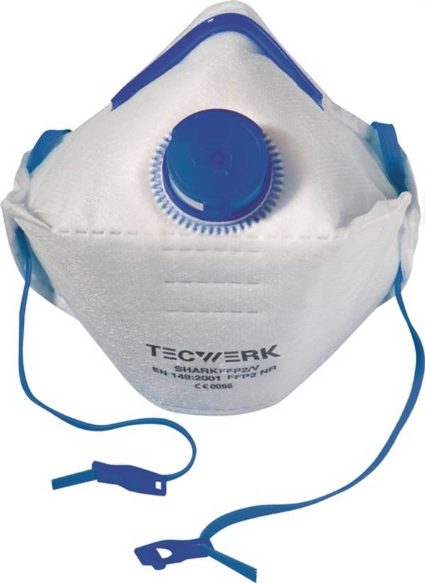 TECWERK Atemschutzmaske Shark FFP2/V D NR mit Ausatemventil, faltbar