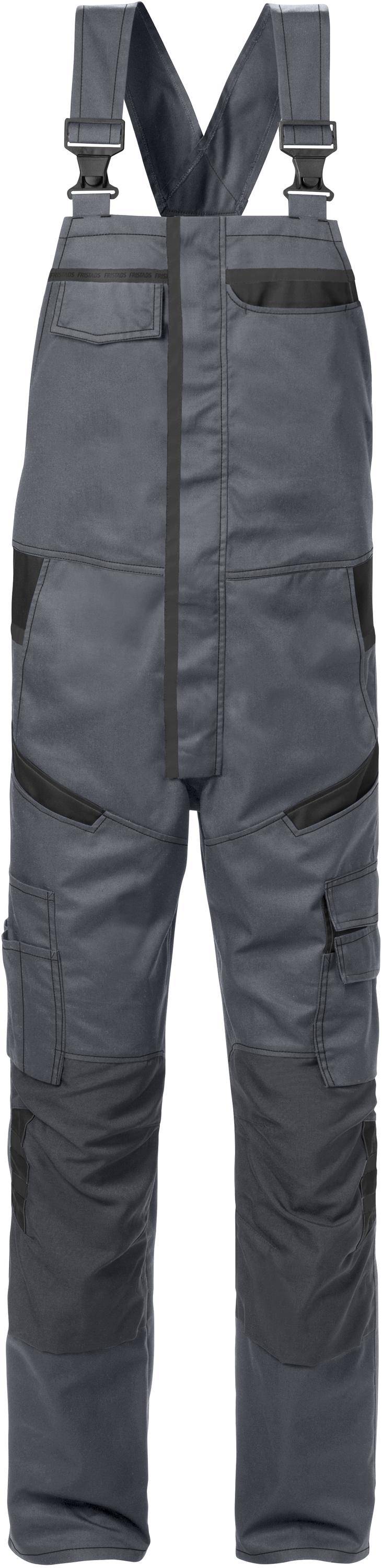 FRISTADS 129486-896 Latzhose 1555 STFP Gr.C60 Grau/Schwarz-0