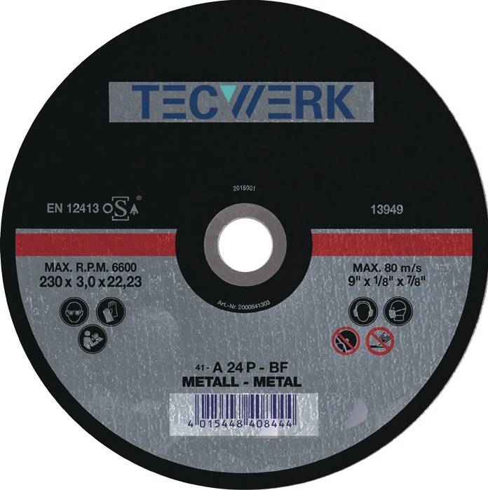 TECWERK Trennscheibe D115x1mm gerade Stahl-0