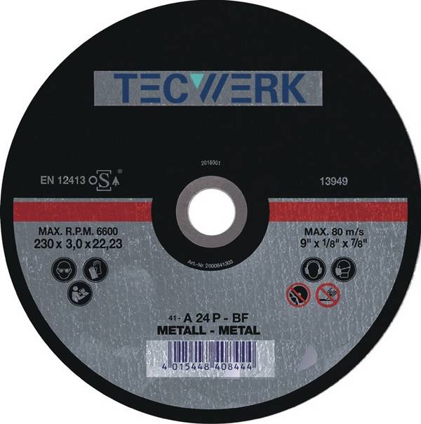TECWERK Trennscheibe  D125x1mm gerade Stahl