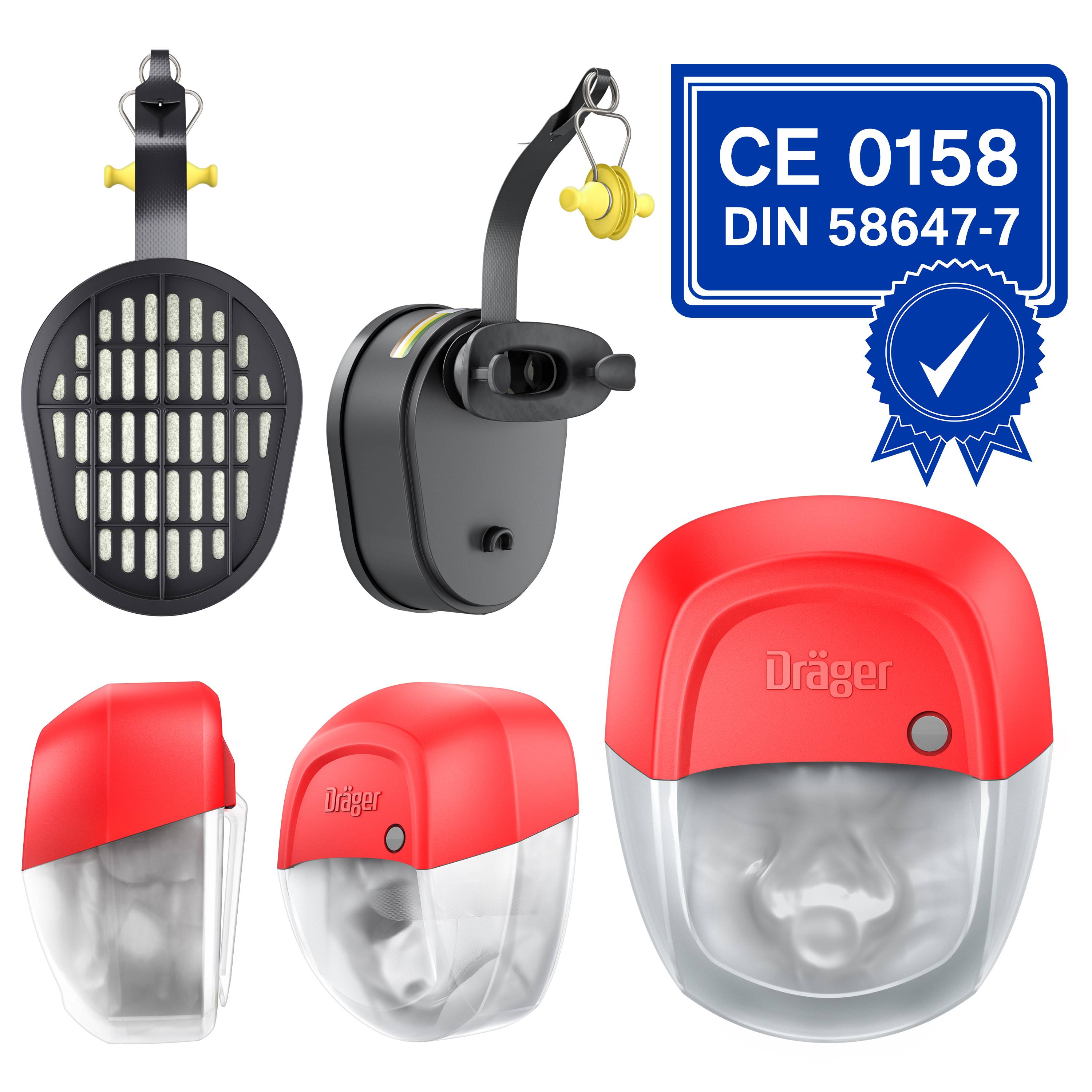 Dräger Fluchtgerät Gasfilter PARAT 1260 Fluchtgerät mit ABEK-Filter mit Mundstück-1