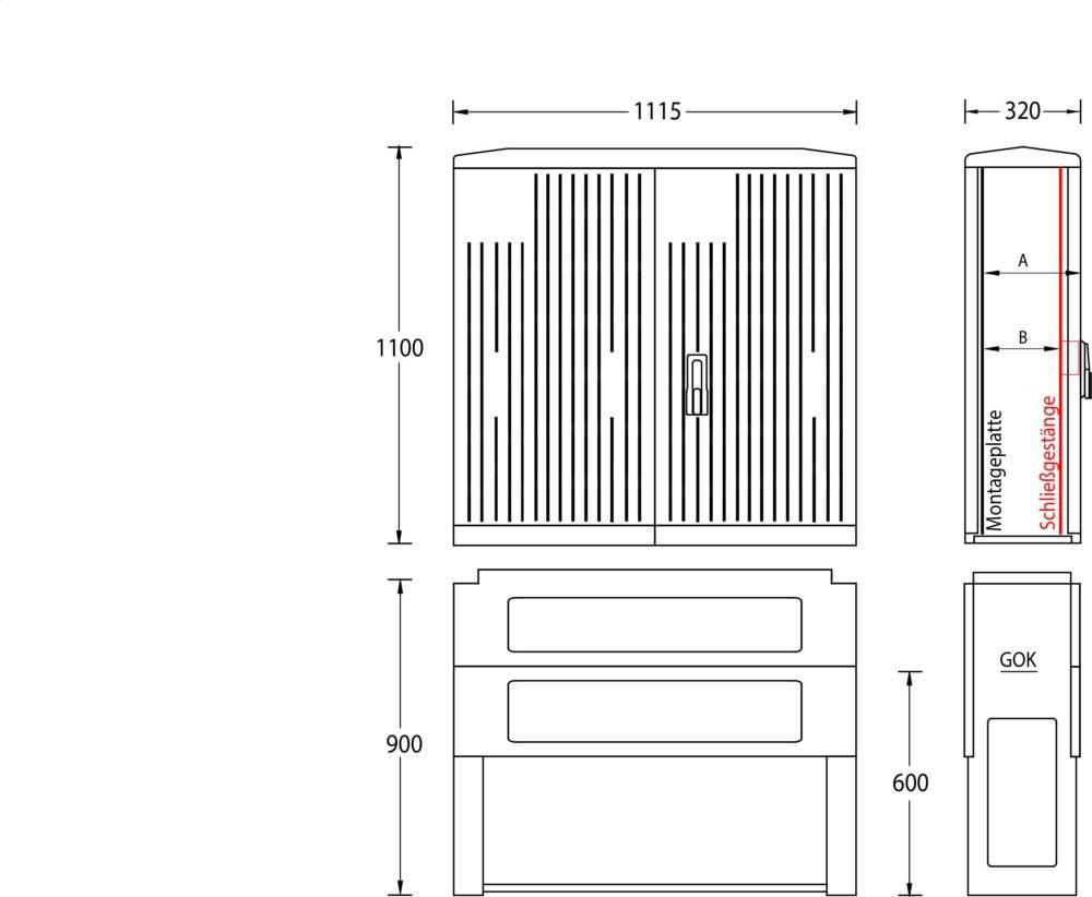 uesa Normschrank IP44 A120-M-1100-0