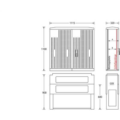 uesa Normschrank IP44 A120-M-1100-0