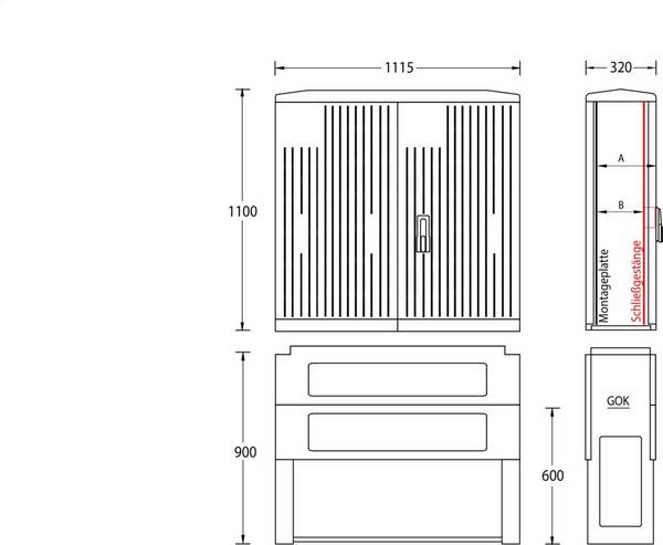 uesa Normschrank IP44 A120-M-1100
