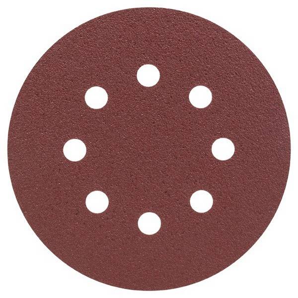 Schleifblatt-Set für Exzenterschleifer, 8 Löcher, 125 mm, K 80, 25er-Pack