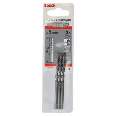 Bosch 3x Betonbohrer CYL-3 Silver Percussion 5 x 50 x 85 mm Ø 4,5 mm - 2608597705-0