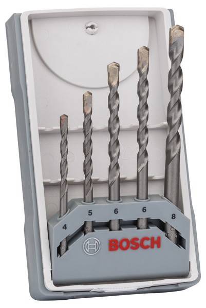 BOSCH 2607017080, 5-teiliges Betonbohrer Set, Silver Percussion CYL-3-0