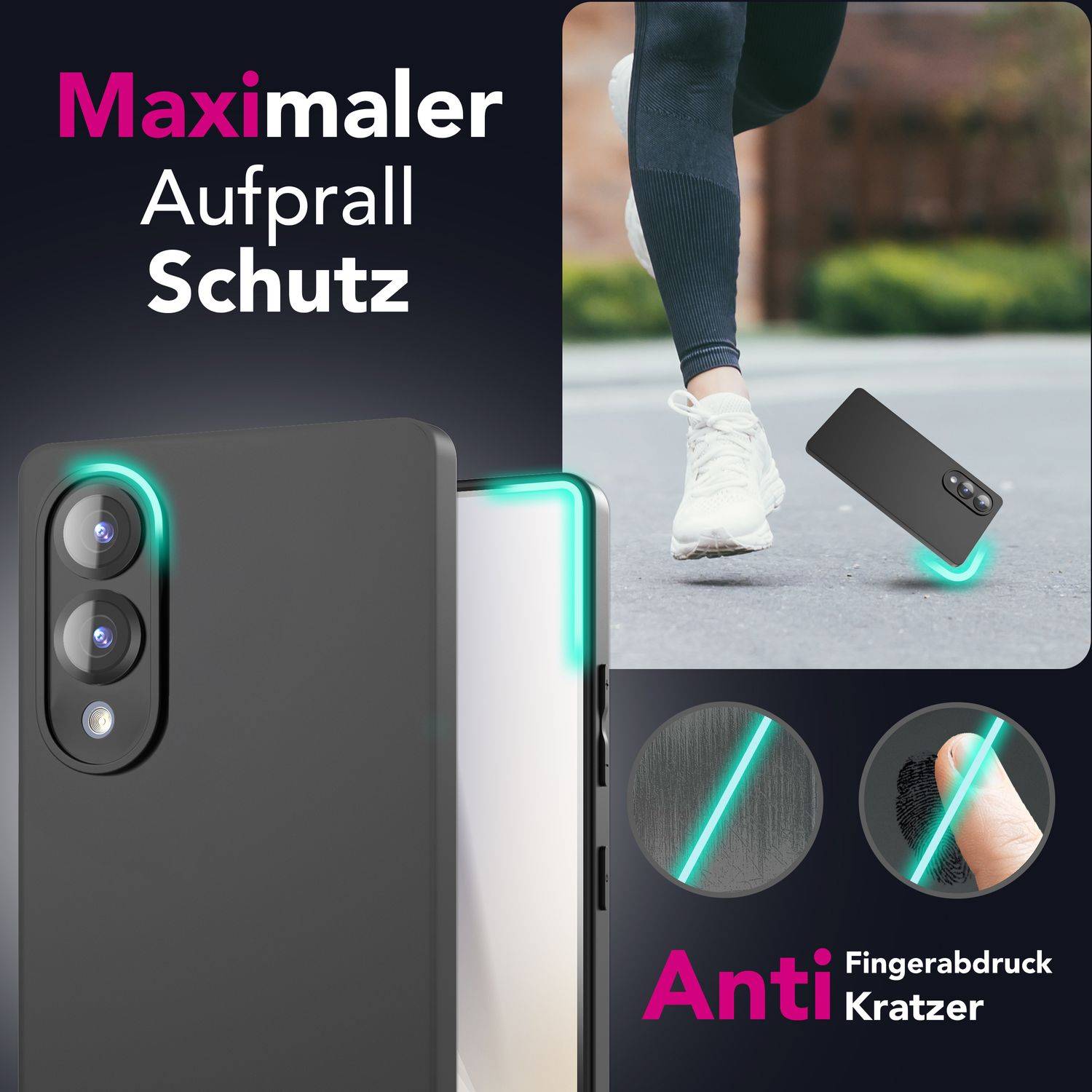 NALIA Handyhülle „Strider“ für Samsung Galaxy S25 Edge – Tiefschwarze TPU-Silikon Schutzhülle 1,28mm Dünn-1