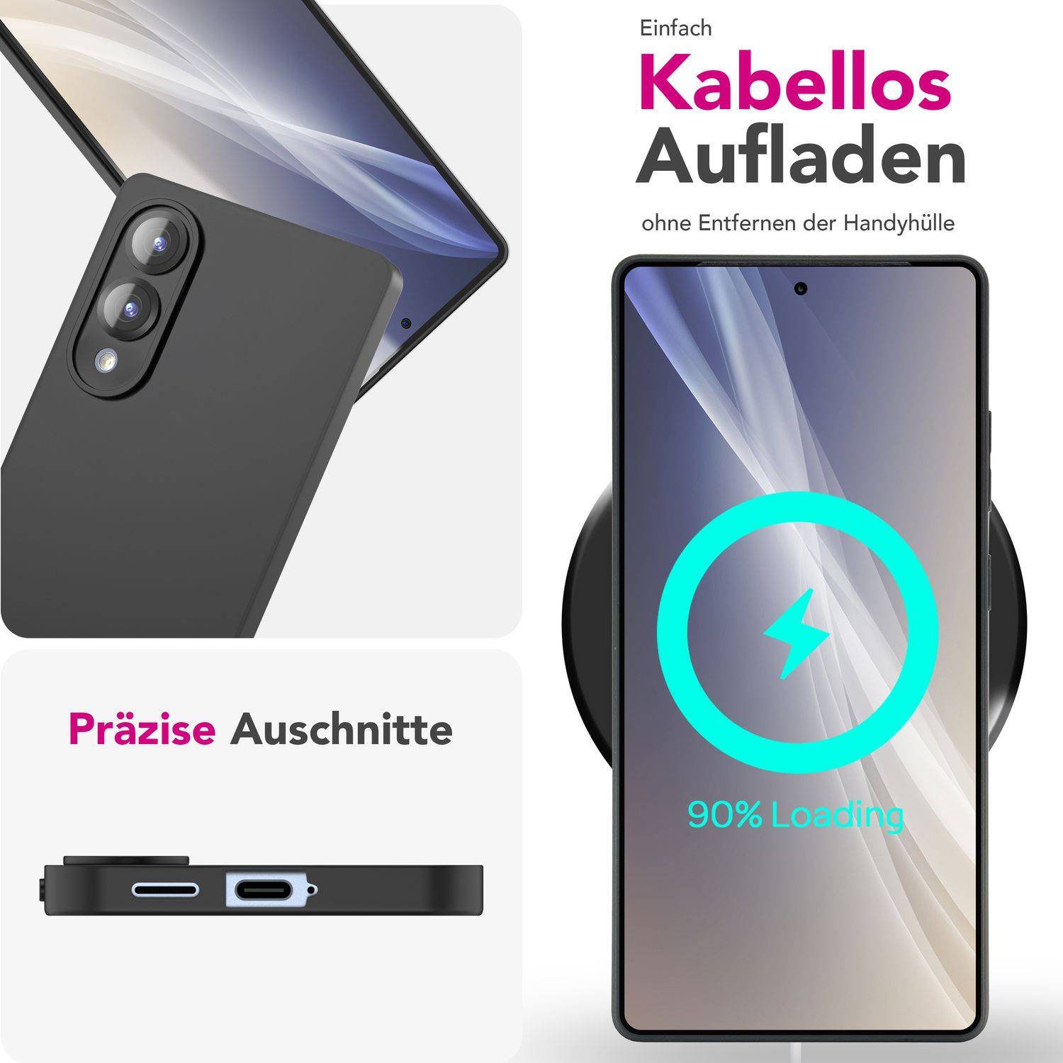 NALIA Handyhülle „Strider“ für Samsung Galaxy S25 Edge – Tiefschwarze TPU-Silikon Schutzhülle 1,28mm Dünn-2