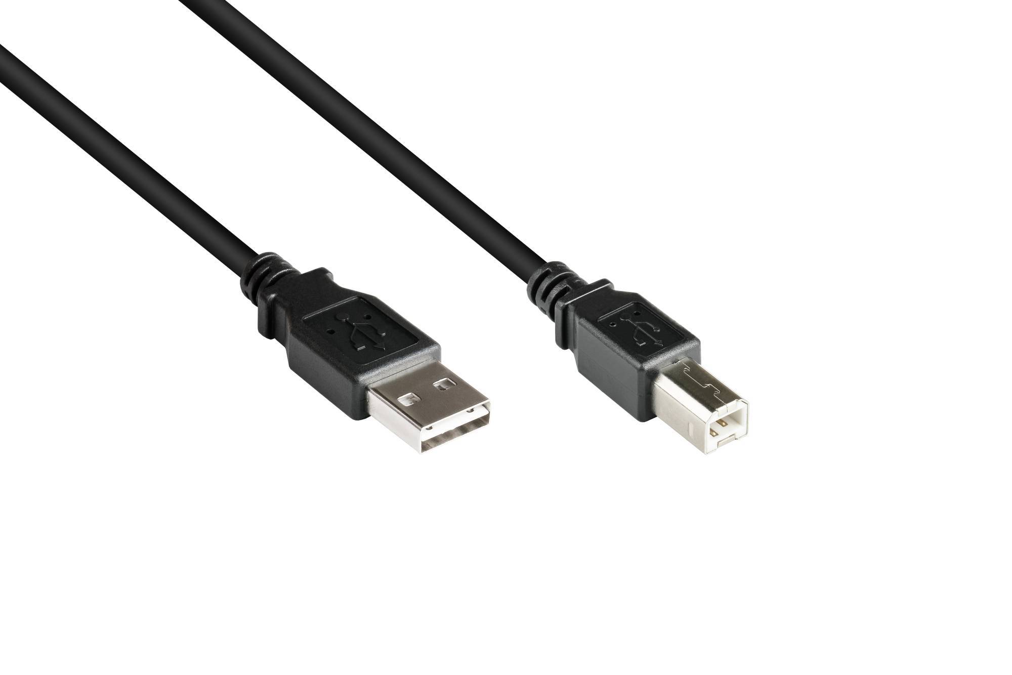 Anschlusskabel USB 2.0 EASY Stecker A an Stecker B, schwarz, 3m, Good Connections®-0
