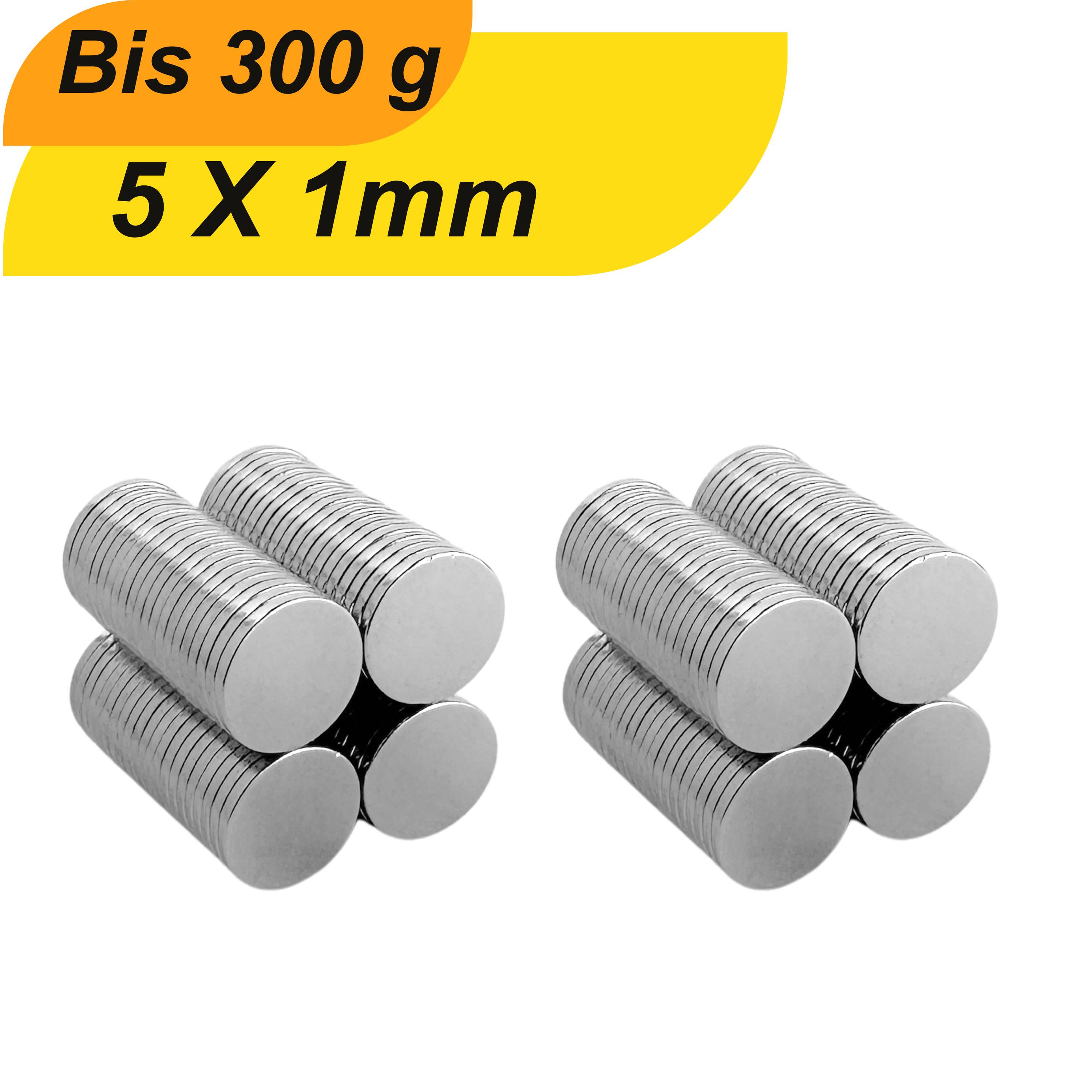 100 Stück Neodym Magnet 5mm x 1mm Supermagnete hohe Haftkraft Scheibenmagnet-0