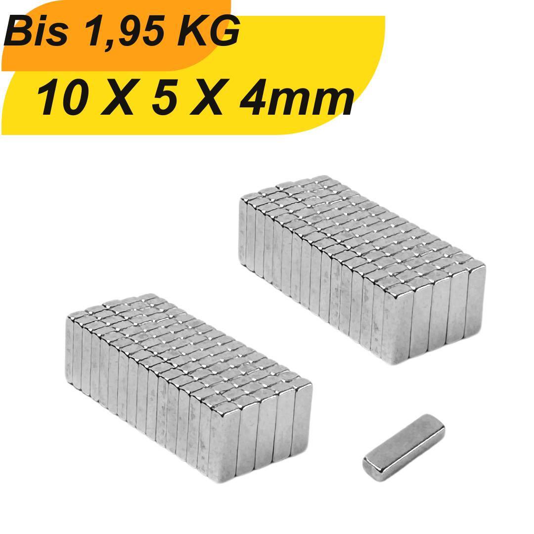 50 Stück Neodym Magnet 10mm x 5mm x 4mm Supermagnete hohe Haftkraft Quadermagnete-0
