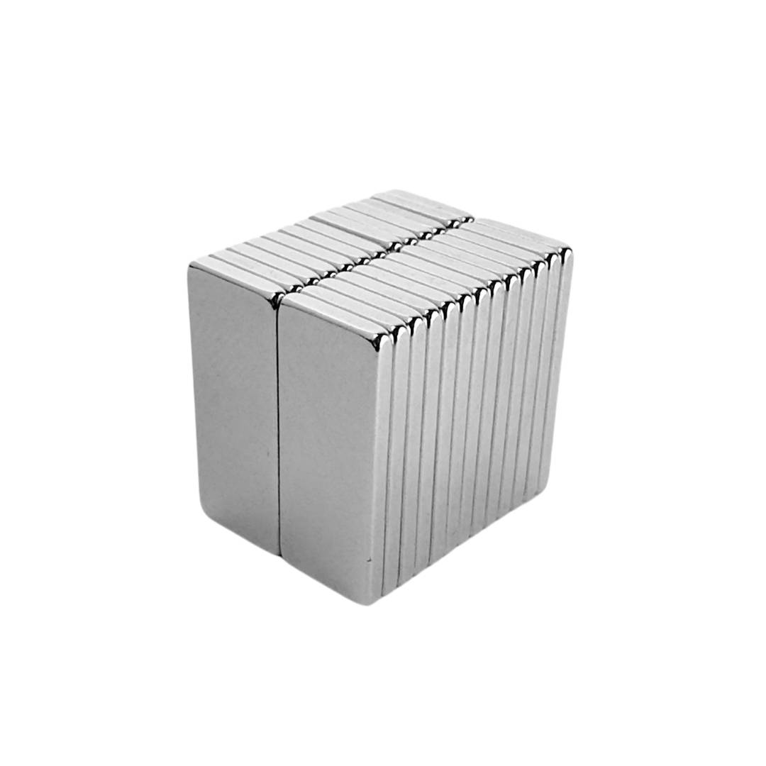 20 Stück Neodym Magnet 25mm x 8mm x 2mm Supermagnete hohe Haftkraft Quadermagnete-2