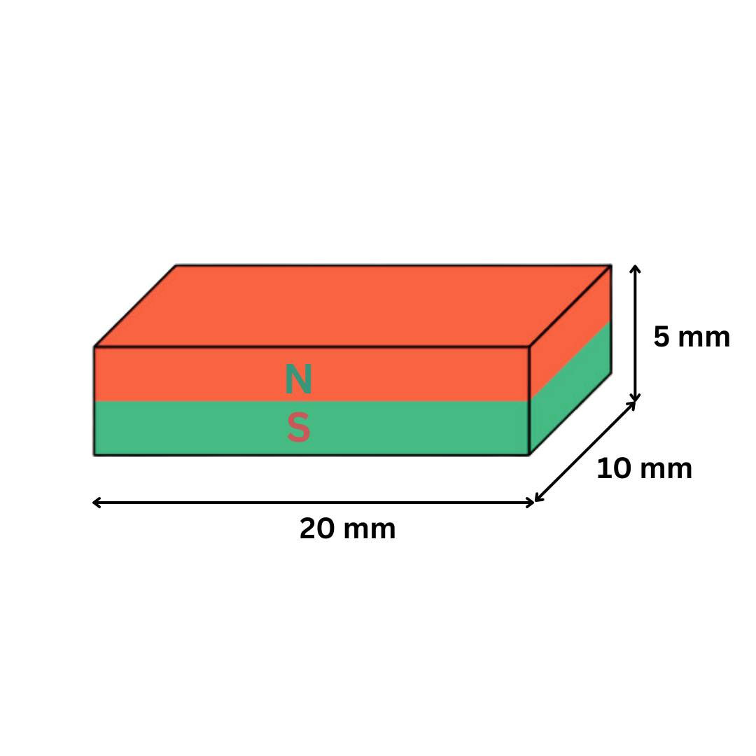 20 Stück Neodym Magnet 20mm x 10mm x 5mm Supermagnete hohe Haftkraft Quadermagnete-4