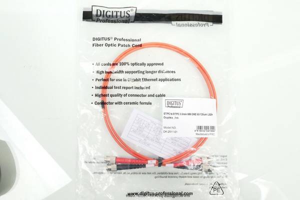 Digitus - DK-2511-01 - DIGITUS ST/PC to ST/PC 3.00mm MM OM2 60/125um LSZH Duplex 1m | DK-2511-01