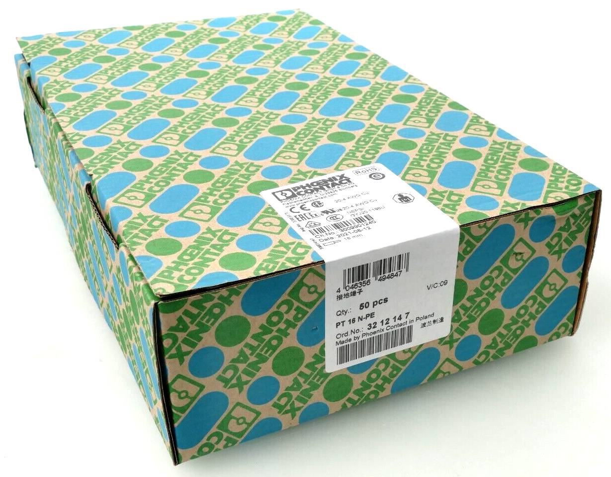 50x Phoenix Contact Schutzleiter-Reihenklemme 32 12 14 7 | PT 16 N-PE | 3212147-0