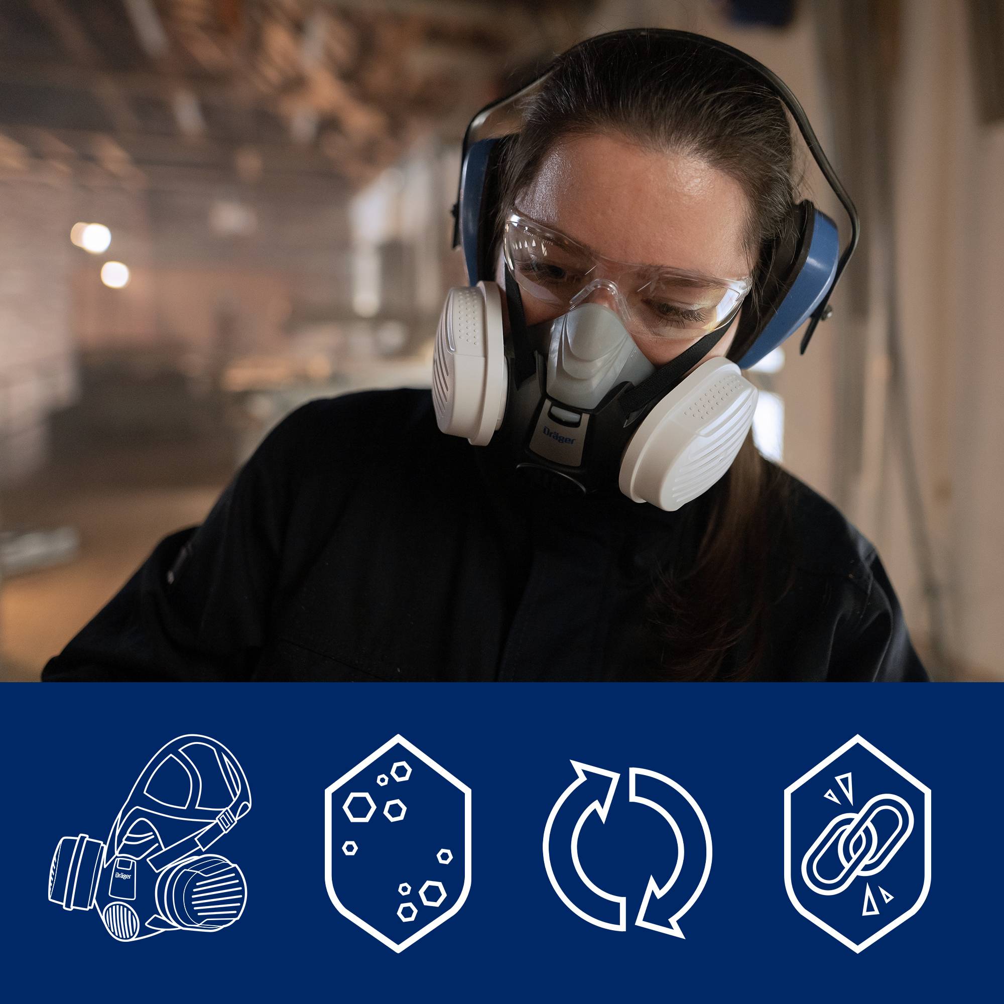 Dräger Atemschutz Partikelfilter Bajonett Pure P3 für X-plore 3300 3500 und 5500 Reihe-3