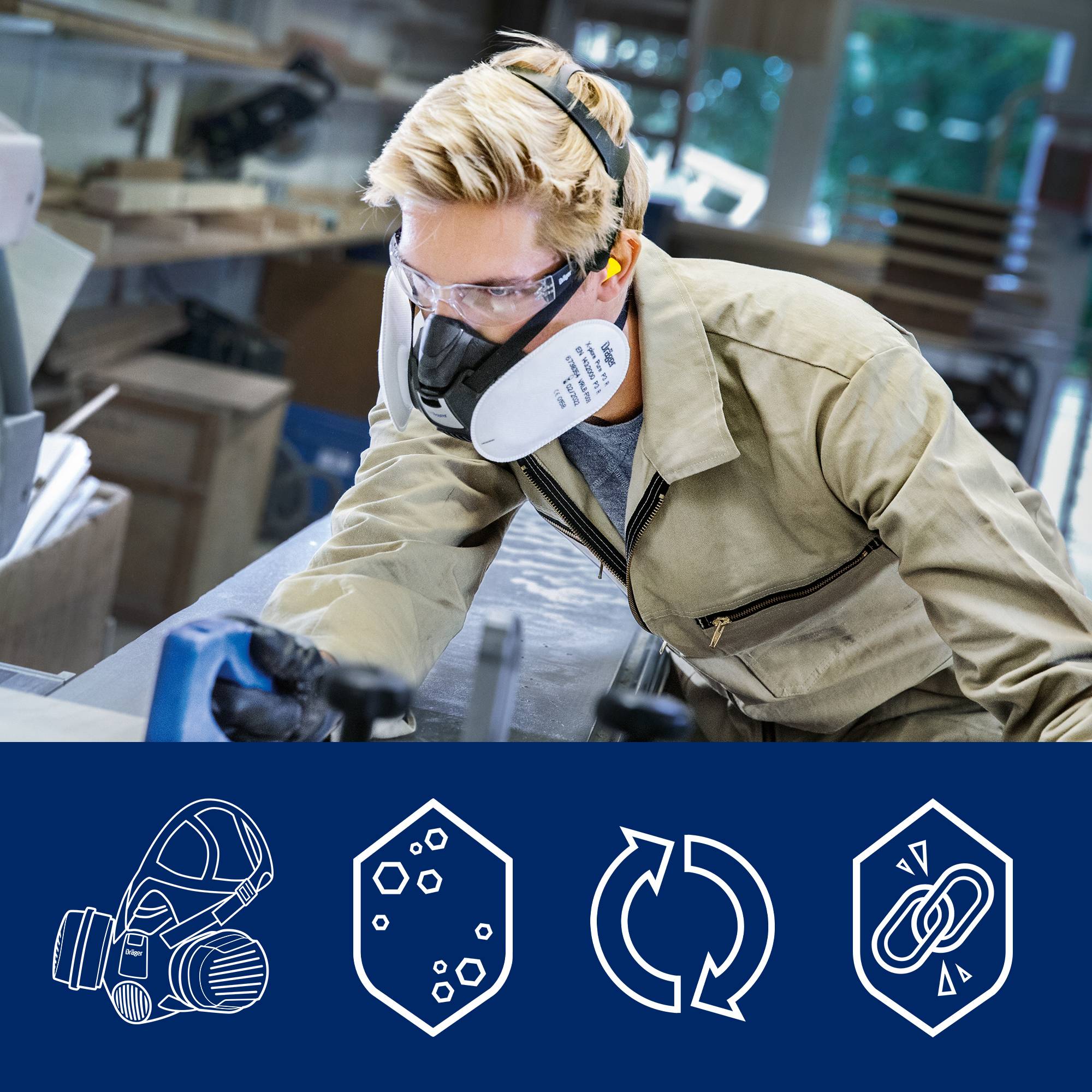 Dräger Atemschutz Partikelfilter Bajonett Pure P3 für X-plore 3300 3500 und 5500 Reihe-1