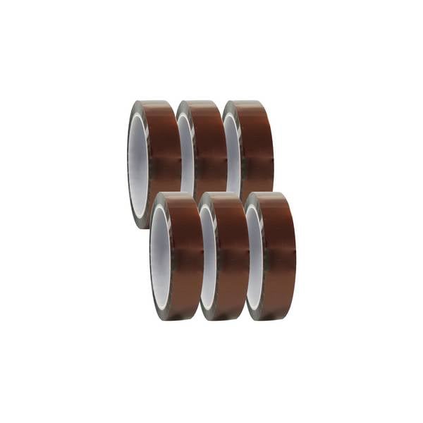 6 x selmundo 911, Polyimid Klebeband Kapton Isolierband / Hitzebeständiges Hochtemperaturband 25mm x 33m