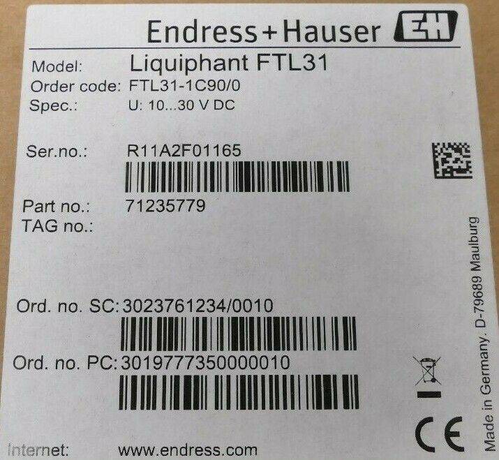 Endress+Hauser 71235779 Füllstandsensor LIQUIPHANT FTL31 | FTL31-1C90/0-1