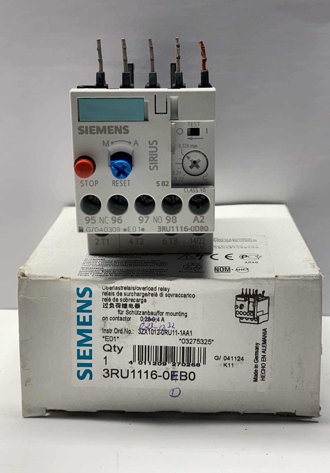 Siemens SIRIUS Überlastrelais 3RU1 116-0DB0 | E:01 | 3RU1116-0DB0-0