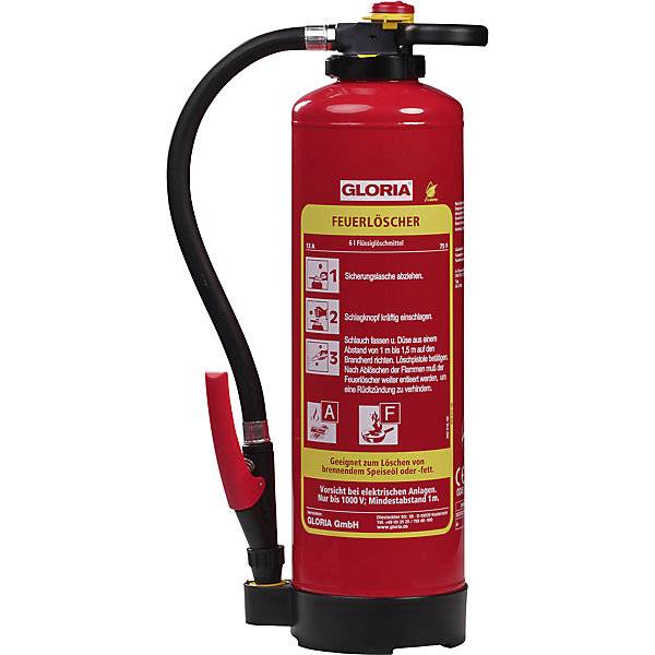 Fettbrand-Feuerlöscher FA 6 PRO Brandklasse A F Inhalt 6 l. Gloria-Werke 84103149-0