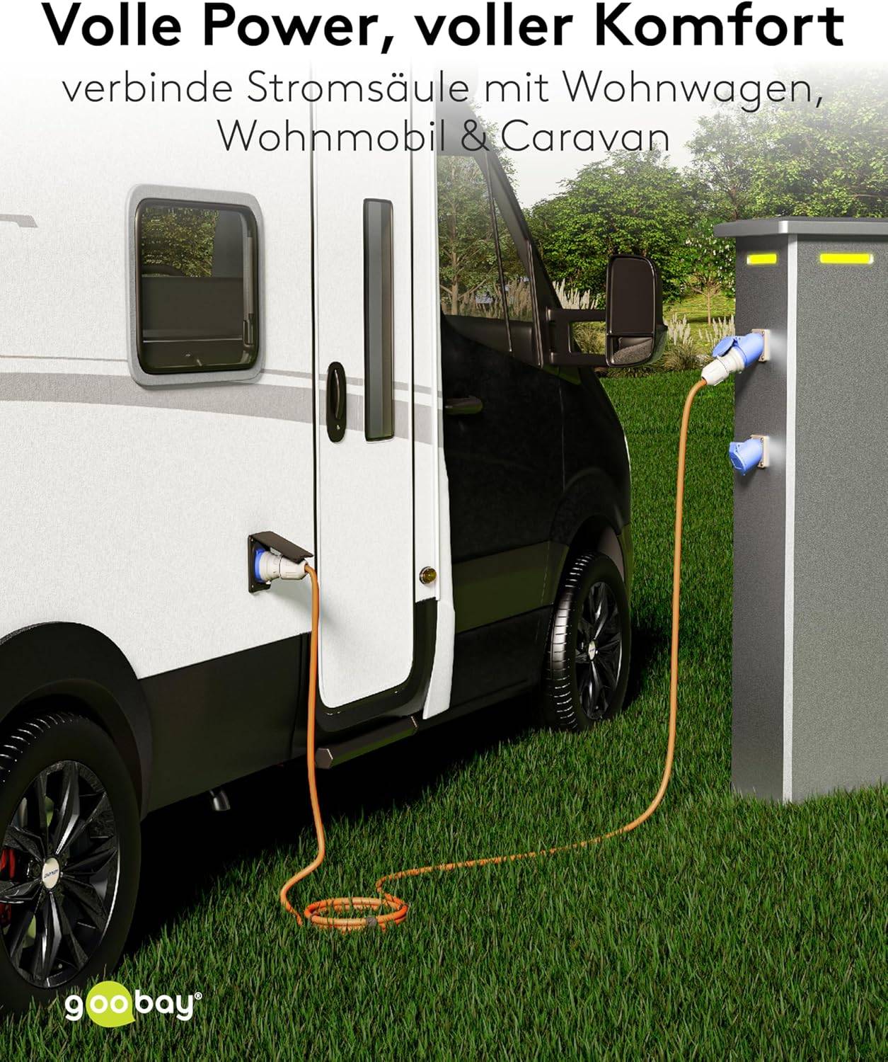 Goobay 76230 CEE Verlängerung, Adapter für Camping , CEE-Stecker auf CEE-Buchse, IP44 16 A / 230 V, 25 mtr-5
