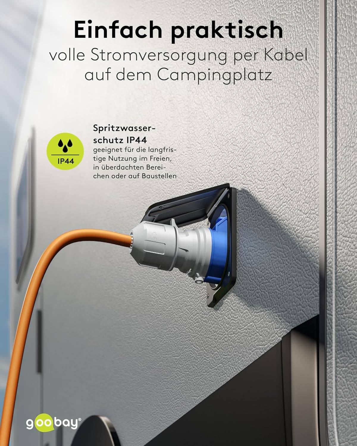 Goobay 76230 CEE Verlängerung, Adapter für Camping , CEE-Stecker auf CEE-Buchse, IP44 16 A / 230 V, 25 mtr-6