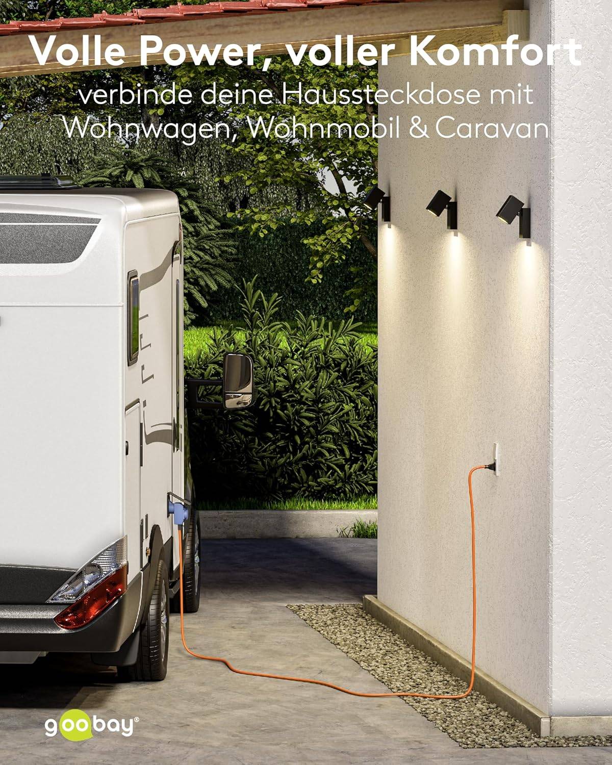Goobay 76222 CEE Adapterkabel, Schutzkontakt-Stecker auf CEE+Schutzkontakt Buchse, IP44 16 A / 230 V, 1.5 mtr-6