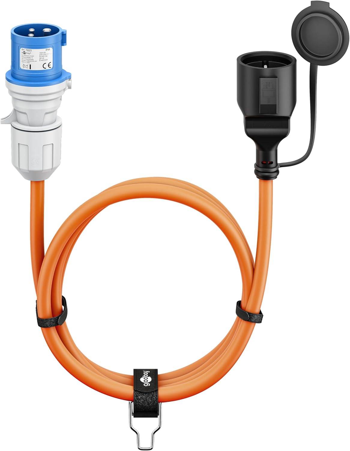 Goobay 76223 CEE Adapterkabel, CEE-Stecker auf Schutzkontakt-Buchse, IP44 16 A / 230 V, 1.5 mtr-0