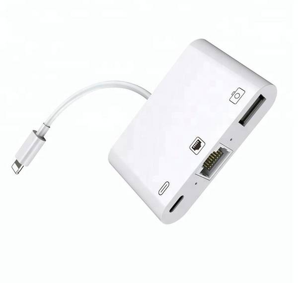 Lightning auf Ethernet und USB Kamera Adapter (3-in-1)