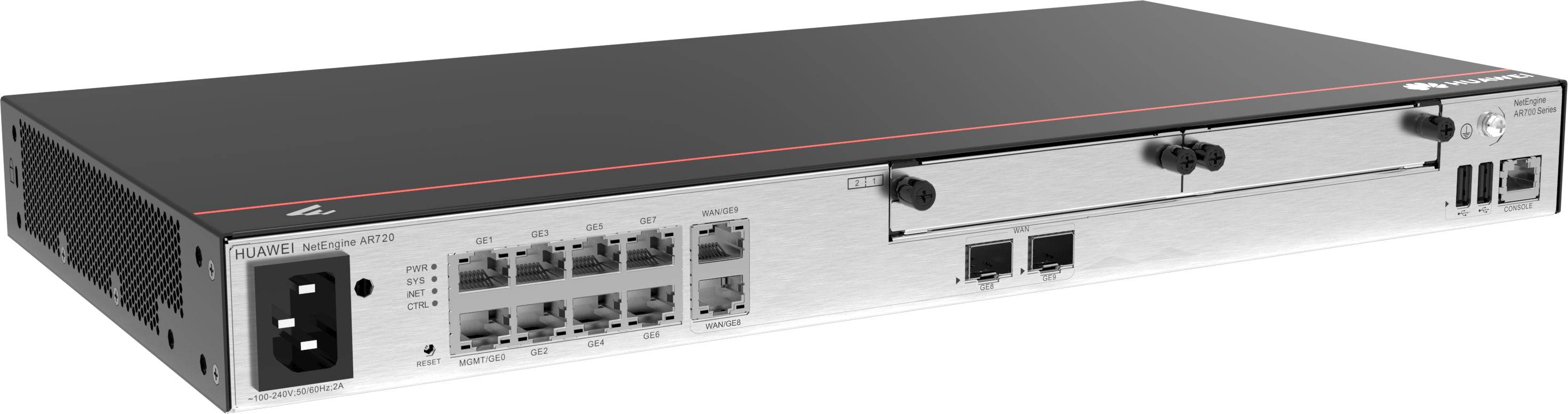 Huawei NetEngine AR720 - Router - 8-Port-Switch - GigE - WAN-Ports: 2 - Seite-zu-2