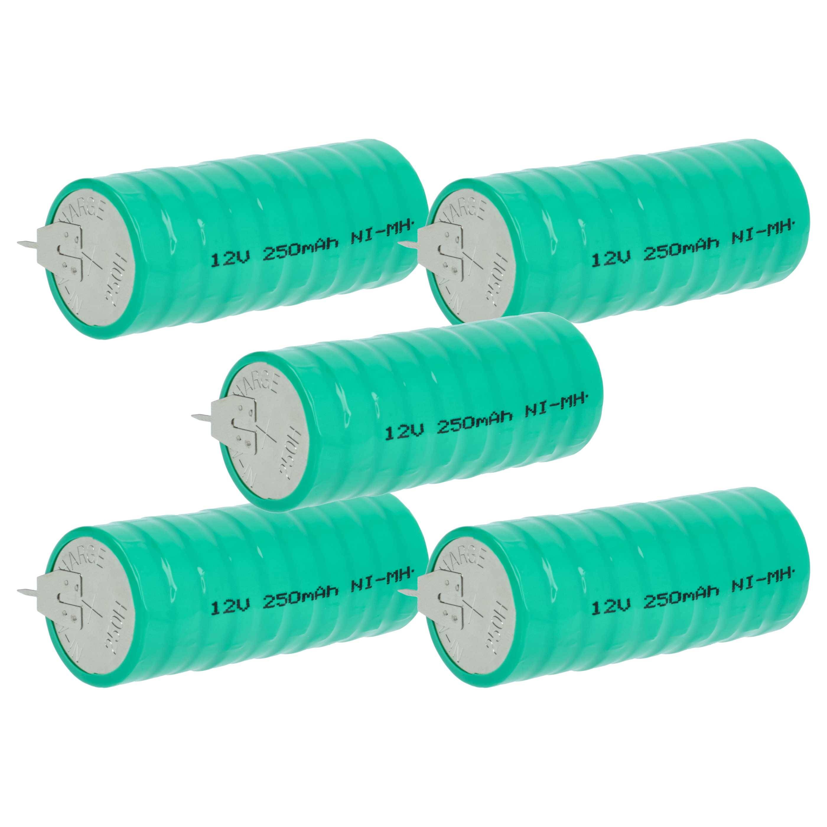 vhbw 5x NiMH Ersatz Knopfzellen-Akku Typ V250H 250mAh 12V kompatibel mit Modellbau-Akkus, Solar-Leuchten uvm.-0