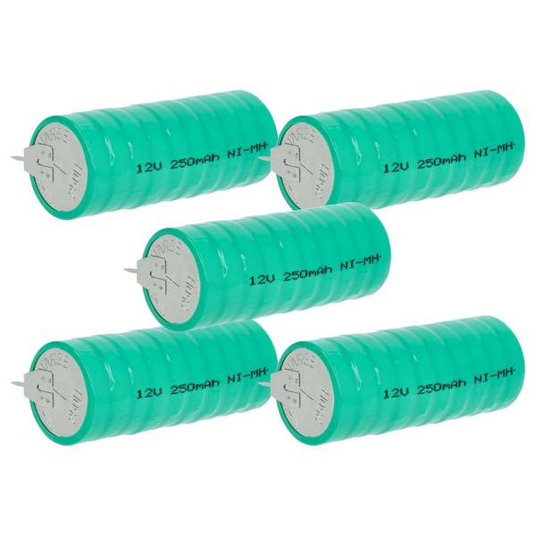 vhbw 5x NiMH Ersatz Knopfzellen-Akku Typ V250H 250mAh 12V kompatibel mit Modellbau-Akkus, Solar-Leuchten uvm.