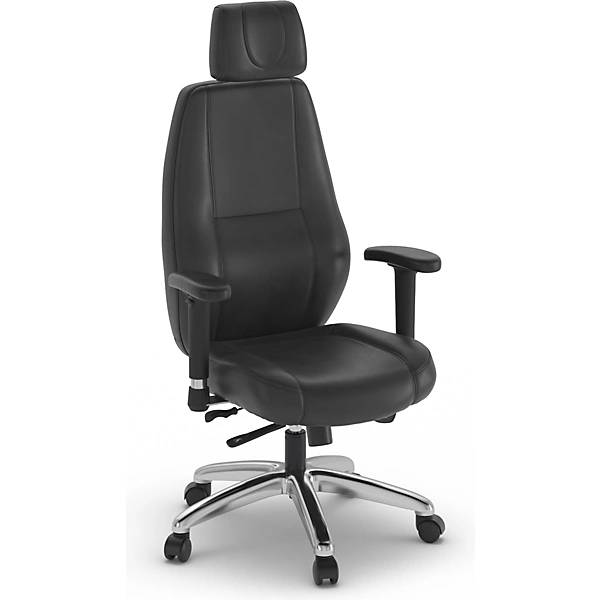 Bürostuhl Zenit höhenverstellbare Armlehnen Leder schwarz. TAKKT Industrial & Packaging GmbH 82859549-0