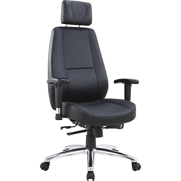 Bürostuhl Zenit höhenverstellbare Armlehnen Leder schwarz. TAKKT Industrial & Packaging GmbH 82859549-3