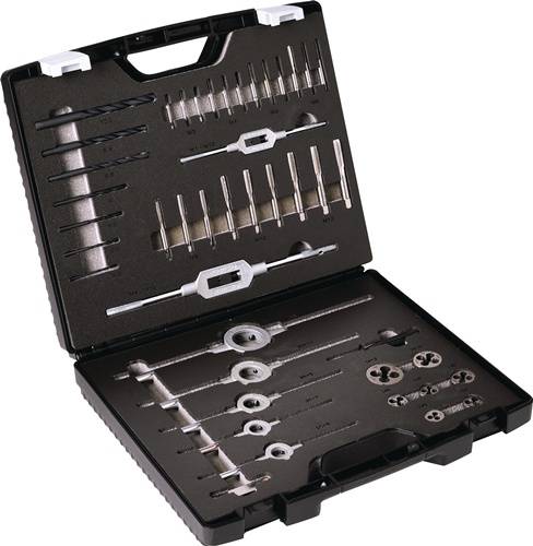 Gewindeschneidzeugsatz M3-M12 44tlg.HSS Ku.-Kass.TECWERK-0