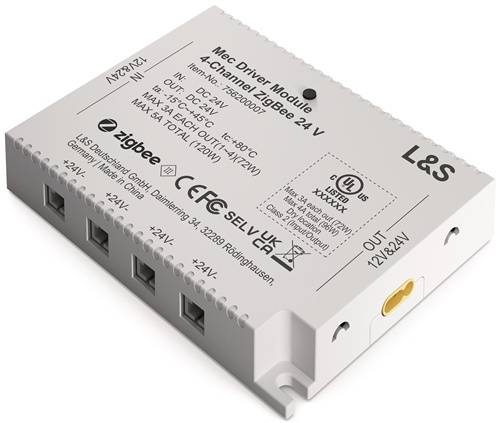 Funktionsmodul Mec Driver 4 Kanäle m.je 1 LED Ausgang 24V DC L.98,3mm L&S