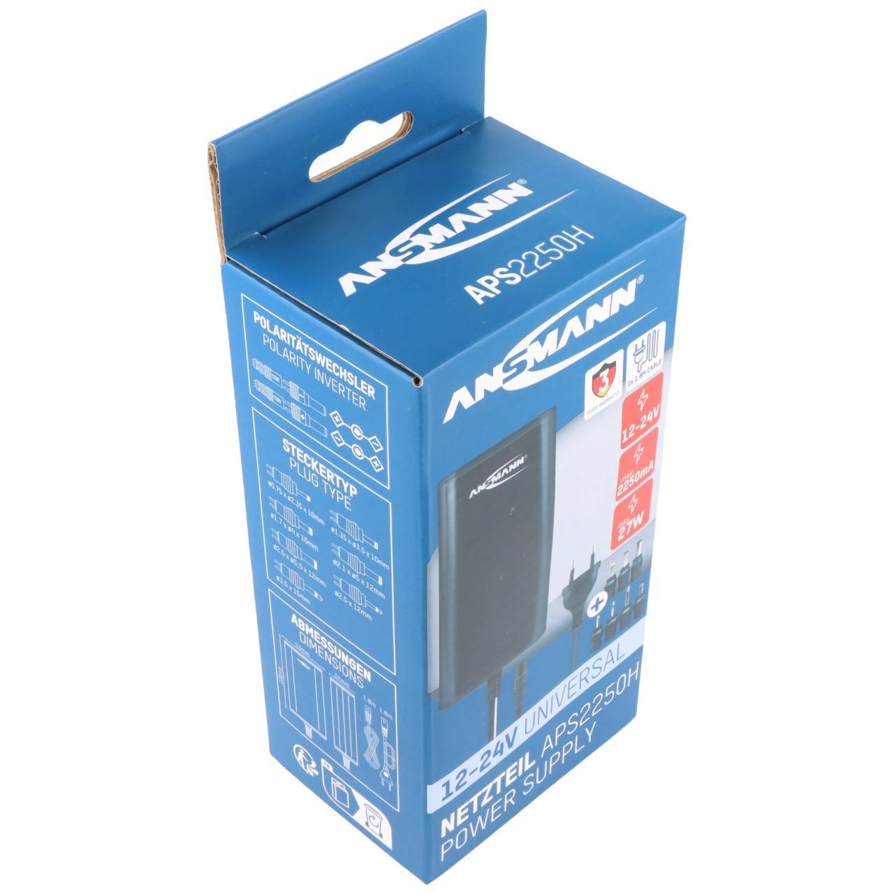 Ansmann Universal-Netzteil APS 2250H 12-24V DC, inkl. 7 verschiedene Steckertypen-0