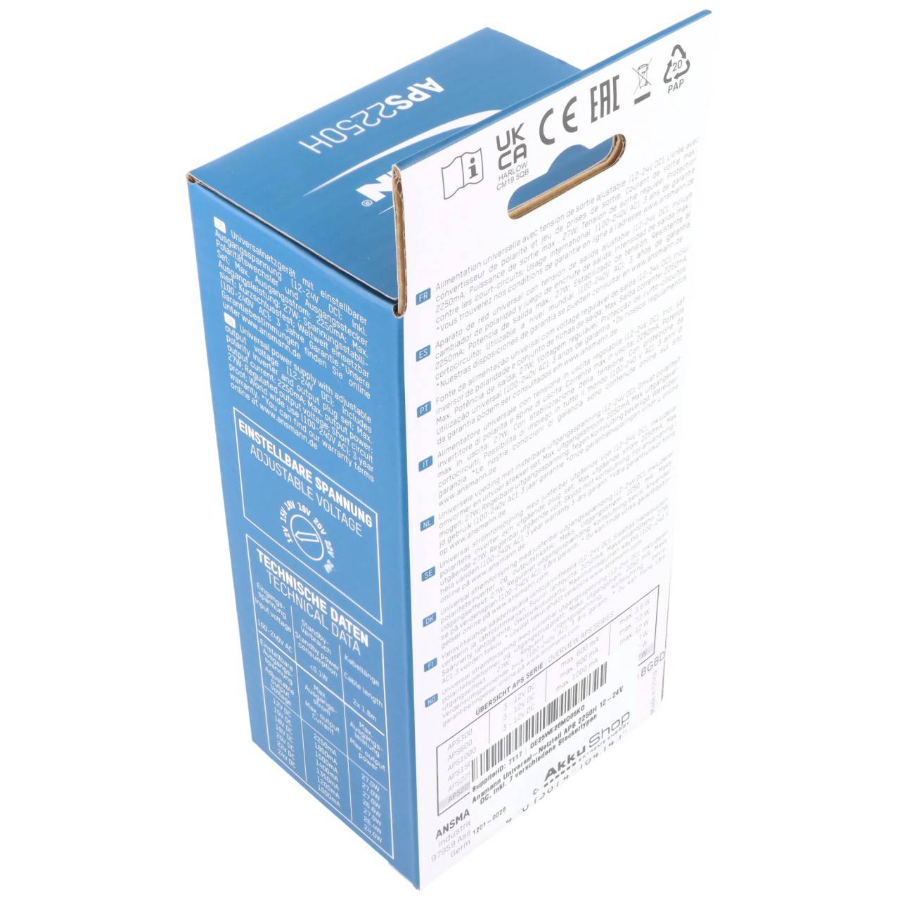 Ansmann Universal-Netzteil APS 2250H 12-24V DC, inkl. 7 verschiedene Steckertypen-2