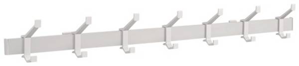 Wandgarderobe Alu.F1 ma silber 7 Hut-/Mantelhaken L.1050mm