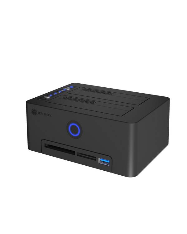 IB-1233CL-CR, HDD Docking & Klonstation mit Kartenlesern CF + SD und USB Hub, USB 3.2 Gen1 (5 Gbit/s)