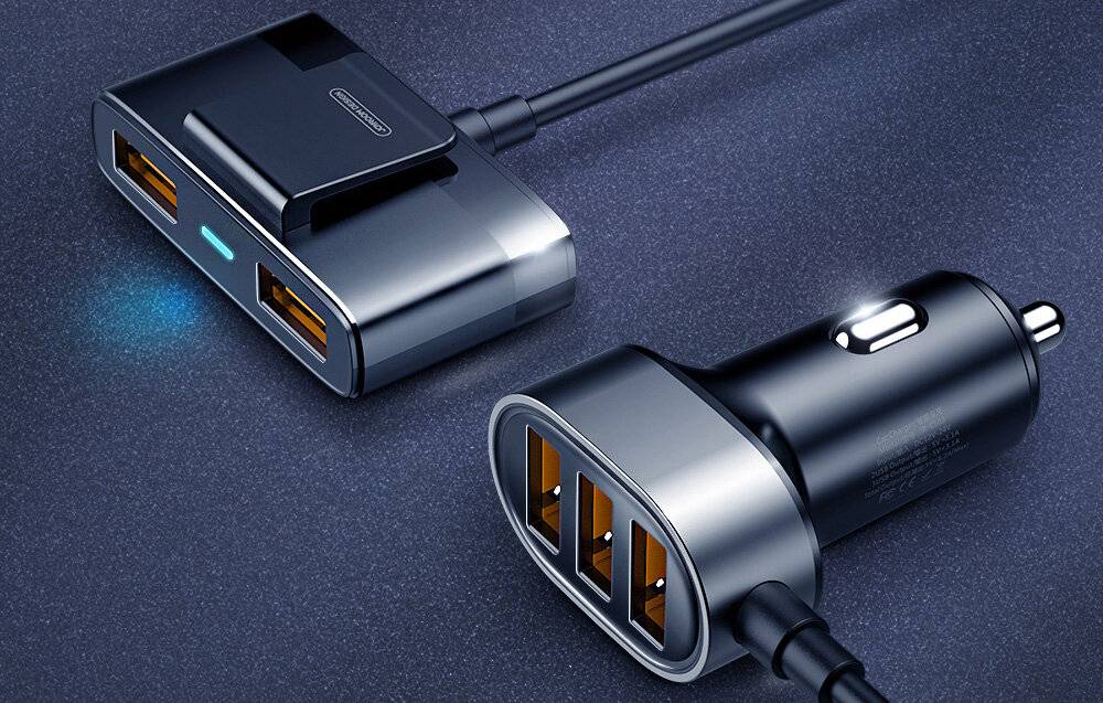 Joyroom JR-CL03 5-Port USB-Kfz-Ladegerät, 31W, 1,5m Kabel, 5x USB-A-1